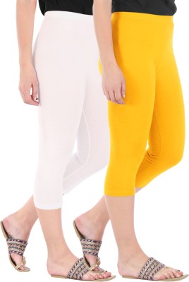 Buy That Trendz Capri Leggings Women White, Yellow Capri