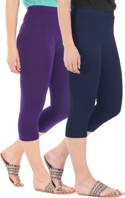 Buy That Trendz Capri Leggings Women Purple, Blue Capri