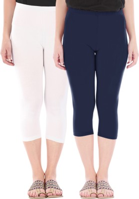 Buy That Trendz Capri Leggings Women White, Blue Capri