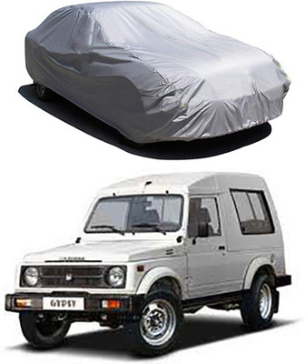 MotohunK Car Cover For Maruti Suzuki Gypsy (Without Mirror Pockets)(Silver)