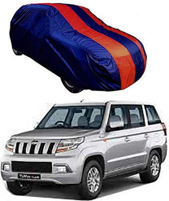 MotohunK Car Cover For Mahindra TUV300 (Without Mirror Pockets)(Red, Blue)