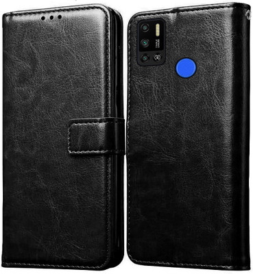Casotec Flip Cover for Tecno Spark 6 Air(Black, Flexible, Pack of: 1)