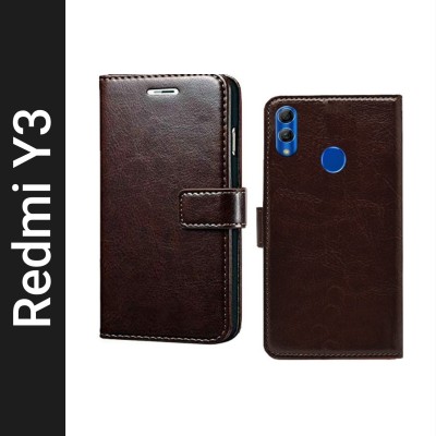 Spicesun Flip Cover for Mi Redmi 7, Mi Redmi Y3(Brown, Shock Proof, Pack of: 1)