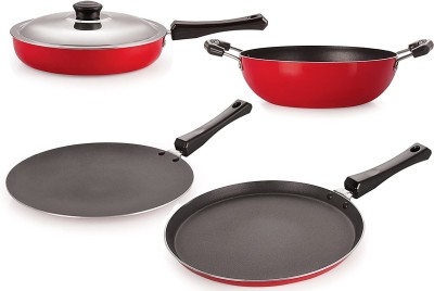 NIRLON CT12_FP13_KD13_FT10________ Non-Stick Coated Cookware Set(PTFE (Non-stick), Aluminium, 4 - Piece)