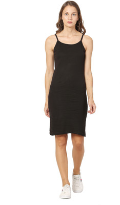 ANBICH Women Bodycon Black Above Knee/Mid Thigh Length Dress