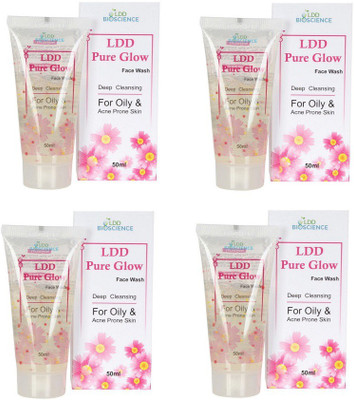 ldd bioscience Ldd Pure Glow  Deep Cleansing For Oily And Prone Skin Pack of 4 Face Wash(200 ml)