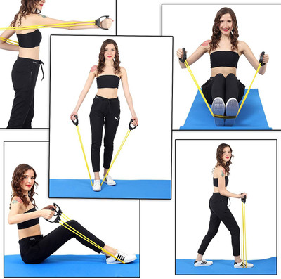 SEASPIRIT Double String Toning Tube High Resistance Tube Exerciser for Workout/Stretching Resistance Tube(Yellow)