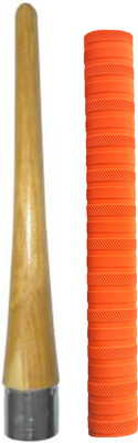 Y2M Set of 1 Cricket Bat Orange Grip + One Wooden Gripper Chevron(Pack of 2)