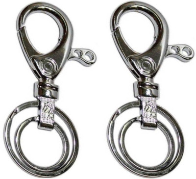 CRAZYGOL  Simple Full Metal Imported Hook keychain set of 2 Key Chain Key Chain