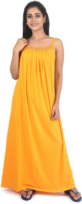 Piyali's Creation Women's Women Nighty(Yellow)