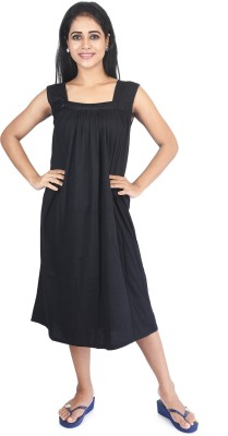 Piyali's Creation Women's Women Nighty(Black)