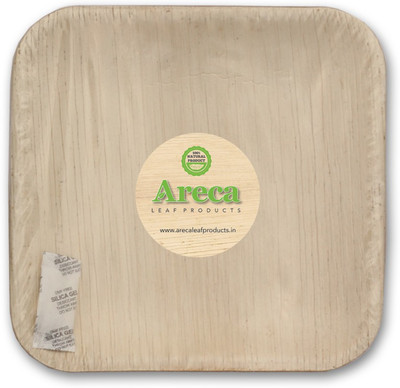 Areca Leaf Products Natural and Biodegradable Disposable Square 8 Inch Plates Quarter Plate(25 Quarter Plate)