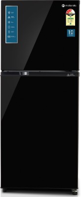 Motorola 271 L Frost Free Double Door 3 Star (2020) Refrigerator  (Black UniGlass, 272JF3MTBG)