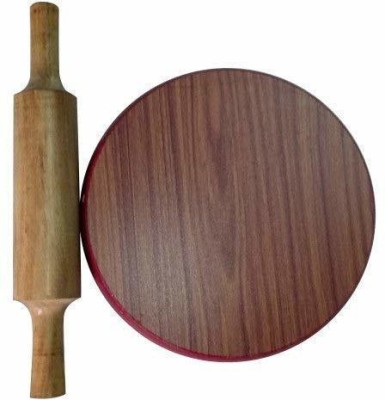 AWWALLINE Wooden Rolling Pin Roller Wood, Roti Belan, Rajasthani Wooden Rolling Pin Chapati Wooden Rolling Pin, Wooden Belan, (Wooden Belan) Make for roti chapati Rolling Pin & Board(Pack of 2)