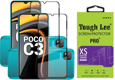 TOUGH LEE Edge To Edge Tempered Glass for Poco C3, Mi Redmi 9A, Mi Redmi 9i, Poco C31(Pack of 2)