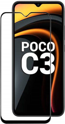 AKSHUD Edge To Edge Tempered Glass for POCO C3(Pack of 1)