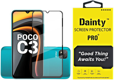 Dainty Edge To Edge Tempered Glass for Poco C3, Mi Redmi 9A, Mi Redmi 9i(Pack of 1)