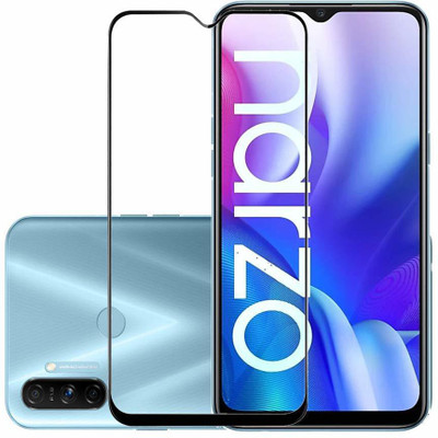 DropFit Edge To Edge Tempered Glass for Realme Narzo 20A(Pack of 1)