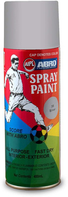 ABRO Premium Quality Spray Paint from well know USA Brand - ABRO Silver Spray Paint 400 ml(Pack of 1)