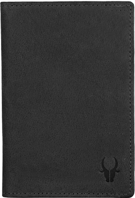 WILDHORN Leather Passport Holder Cover Case RFID Blocking Travel Wallet(Black)