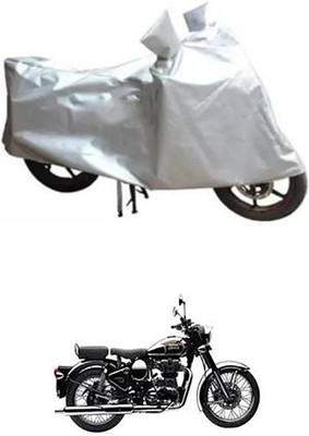 A+ RAIN PROOF Two Wheeler Cover for Royal Enfield(Classic Chrome, Silver)