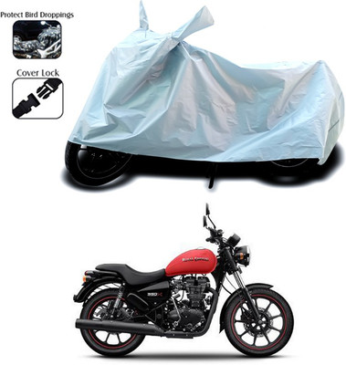 SEBONGO Waterproof Two Wheeler Cover for Royal Enfield(Silver)