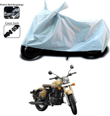 SEBONGO Waterproof Two Wheeler Cover for Royal Enfield(Silver)
