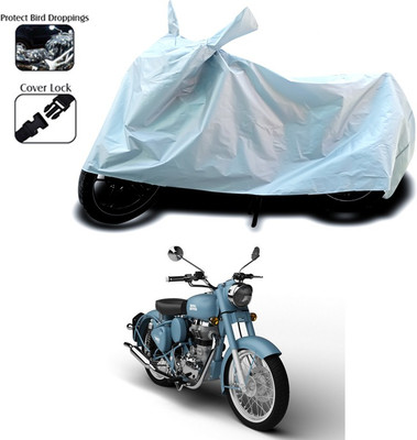 SEBONGO Waterproof Two Wheeler Cover for Royal Enfield(Silver)