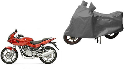 MOTOWORLD Waterproof Two Wheeler Cover for Bajaj(Pulsar 220 DTS-i, Grey)