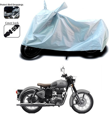 SEBONGO Waterproof Two Wheeler Cover for Royal Enfield(Silver)
