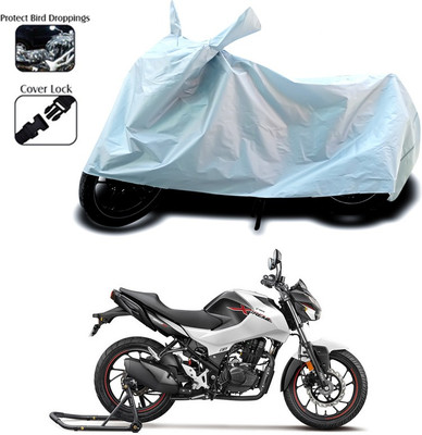 SEBONGO Waterproof Two Wheeler Cover for Hero(Silver)