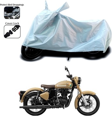 SEBONGO Waterproof Two Wheeler Cover for Royal Enfield(Silver)