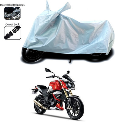 SEBONGO Waterproof Two Wheeler Cover for Mahindra(Silver)