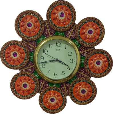 SHUBH CREATIONS Analog 48 cm X 48 cm Wall Clock(Multicolor, With Glass, Standard)
