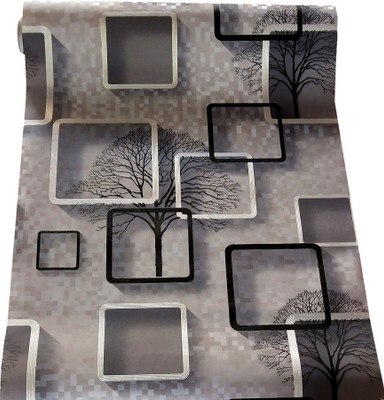 GRAH PRAVESH Abstract Grey Wallpaper(1000 cm x 53 cm)