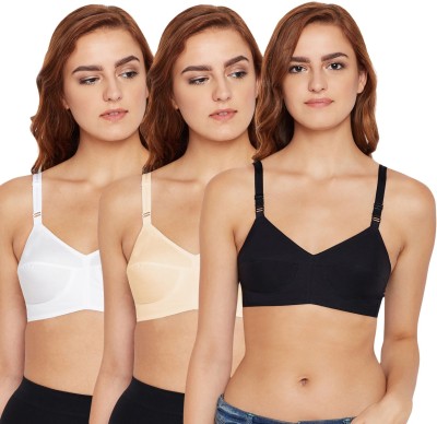 BodyCare STHRT-ES Women Full Coverage Non Padded Bra(Black, White, Beige)