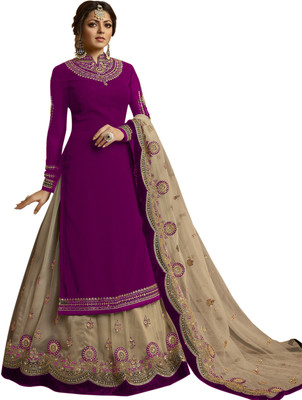 Yashruti Fashion Heavy Georgette Embroidered Gown/Anarkali Kurta & Bottom Material(Semi Stitched) Yashruti Fashion Heavy Georgette Embroidered Gown/Anarkali Kurta & Bottom Material(Semi Stitched)