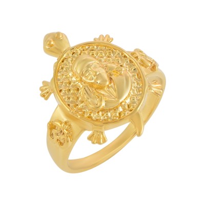 MissMister Brass Micron Goldplated Tortoise kachua SaiBaba fingerring Men Women MM5686ORMI Brass Gold Plated Ring