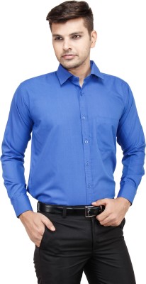 Frankline Men Solid Formal Dark Blue Shirt