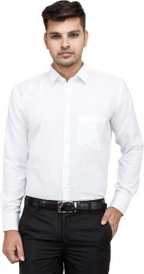 Frankline Men Solid Formal White Shirt