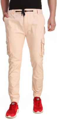 Plus91 Slim Fit Men Cream Trousers