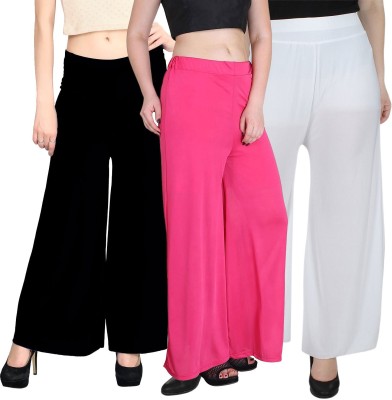 Pixie Regular Fit Women White, Black, Pink Trousers