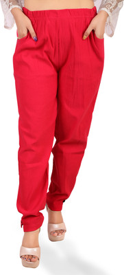 DRESSED UP DIVAS Slim Fit Women Red Trousers