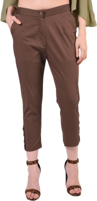 FLOREOS Regular Fit Women Maroon Trousers