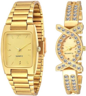 WANTON gold square and designer case new style couple combo watch for boys and girls Analog Watch  - For Men & Women