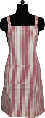 Ruti Label Cotton Home Use Apron - Free Size(Red, Single Piece)