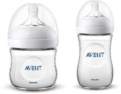 Philips Avent Natural 2.0 Bottle 125ml Single India SCF030/10 & 2.0 Bottle 260ml Single SCF033/10 - 385 ml(Clear)