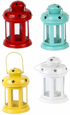 Fashion Appearance FA-LALTIN-RED-YLW-WHT-SKY Iron Tealight Holder(Red, Yellow, Blue, White, Pack of 4)