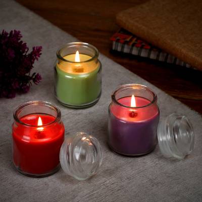 Flipkart SmartBuy Rose, Lavender & Green Apple Jar Candle