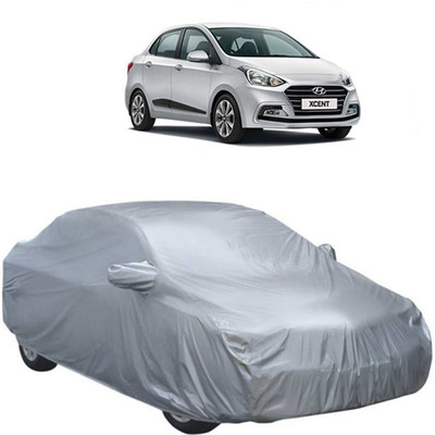 RPSENTTERPR Car Cover For Hyundai Xcent (With Mirror Pockets)(Silver)